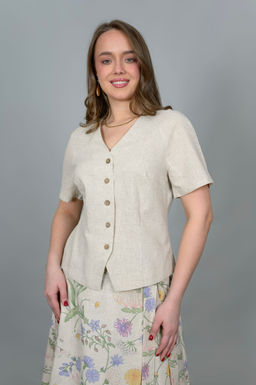 Блуза  лен 70%, хлопок 30%