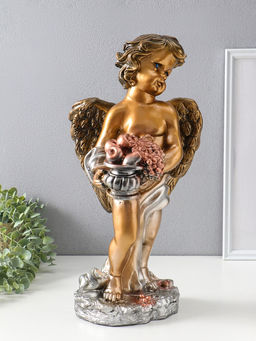 Фигура "Ангел с корзиной" бронза, 47х25х23 см