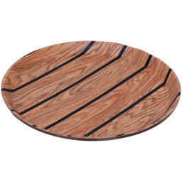 Цена за 4 шт. Поднос пластиковый "WOOD" 27,5см черная полоса