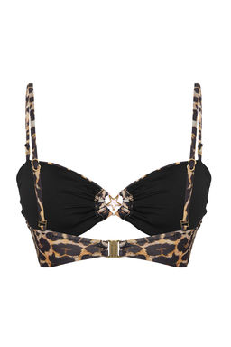 Leopar Desenli Straplez Premium Aksesuarl? Mix&Match Bikini Ustu TBESS24BU00150