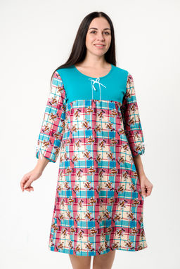 Ночная сорочка женская из футера Эмма изумрудно-бордовый