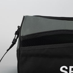Сумка спортивная на молнии, наружный карман, длинный ремень, цвет чёрный/серый - Simaland фото 5
