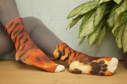 Slim Тонкие шерстяные носки Серия лапы. Тигр