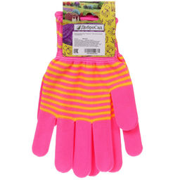 Цена за 12 шт. Перчатки нейлоновые "Садовник" с ПВХ точкой, розовые 8 р-р ДоброСад