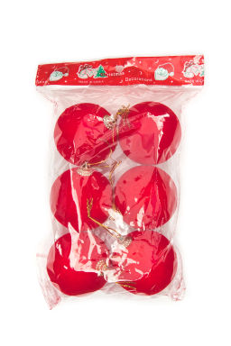 Набор новогодних шаров 6 см (6 шт) SF-8037, красный - Больше подарков фото 2