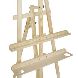 Мольберт тип «Лира» 170×63 см, (полка 60×12 см, с подстаканником), ТРАНСФОРМЕР, с бегунком, неокрашенное дерево, Calligrata №8