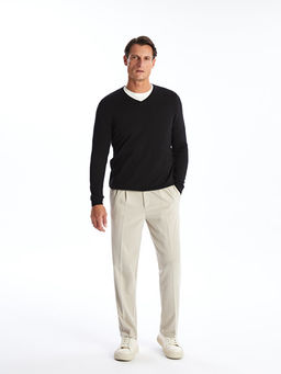 V Yaka Uzun Kollu Erkek Triko Kazak