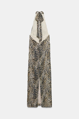 VESTIDO HALTER SATINADO ESTAMPADO ANIMAL / Leopardo - Zara фото 7