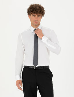 Beyaz Slim Fit Uzun Kollu G_mlek