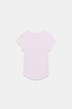 CAMISETA RIB MANGA CORTA / Lila - Zara фото 7