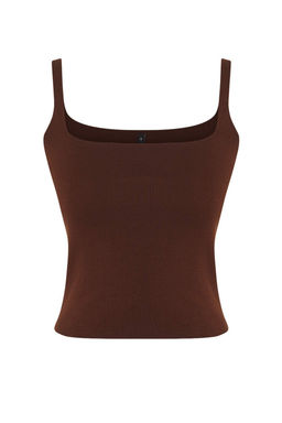 Kahverengi Dugme Detayl? 2li Viral Triko H?rka-Bluz Tak?m TWOAW26HI00017