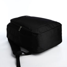 Рюкзак молодёжный из текстиля на молнии, 4 кармана, цвет чёрный/синий - Simaland фото 3