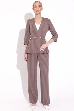 Жакет Фламинго (полоска/мокко) - Эльза фото 6