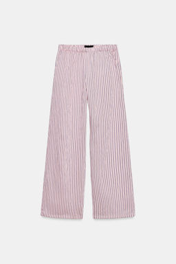 PANTAL?N PIJAMERO RAYAS / Rosa / Blanco - Zara фото 6
