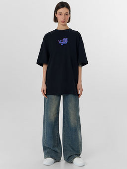 Футболка женская оверсайз черная