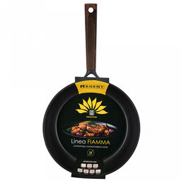 Сковорода с антипригарным покрытием Fiamma д24см, h8,5см, s1,6мм, дно s4,5мм, литой алюминий, бакелитовая ручка с покрытием soft-touch 20,5см, капсульное дно, Regent (Китай) Подходит для всех видов плит, включая индукционную. - Домашняя мода фото 3