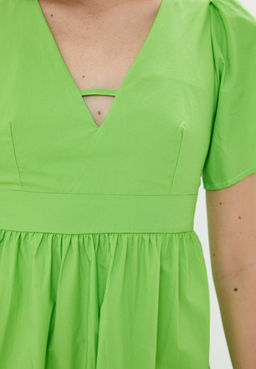 Зеленое хлопковое платье - Incity фото 11