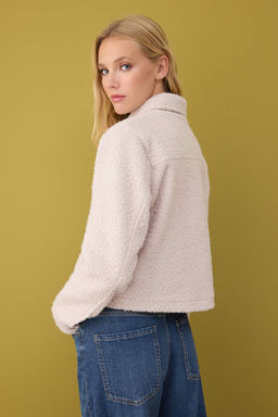 Ekru Regular Kal?p Buket Ince Ceket Mont TWOAW26MO00145 - Trendyolmilla фото 4