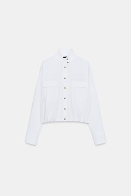 POPLIN SHIRT WITH PUFFBALL HEM - Zara фото 7