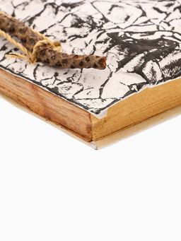 Блокнот в твёрдой обложке плетёный, 48 листов, 14×18×2 см, чёрно-белый