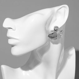 Серьги металл Абстракция хвост, цвет серебро