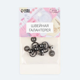 Цена за 2 шт. Кобурный винт d=6/8×9 мм, с кольцом d=10 мм, 4 шт., цвет чёрный никель
