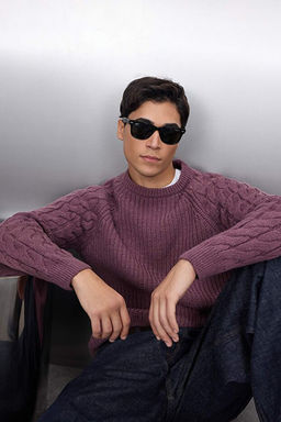 G_l Kurusu Casual Unisex Regular Fit Y_nl_ Bisiklet Yaka Sa_ _rg_ Detayl_ Triko Kazak TMNAW22KZ2059