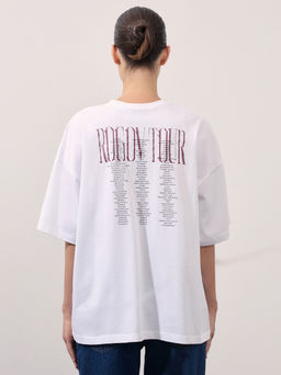 Оверсайз футболка с принтом из мерсеризованного хлопка / Zarina  фото 6