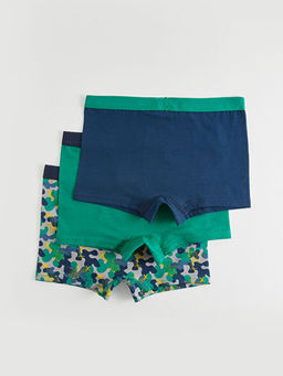 Bask?l? Pamuklu Erkek ?ocuk Boxer 3l? - Waikiki фото 2