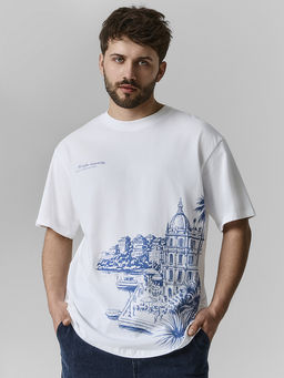 Футболка мужская белая прямого кроя