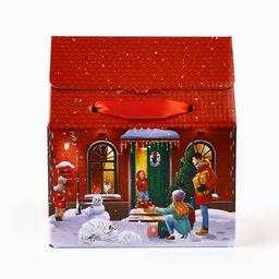 Коробка подарочная новогодняя складная « Городская жизнь », 15 х 18 х 10 см