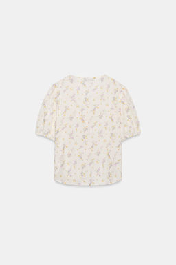BLUSA ESTAMPADO FLORAL JARETAS / Crudo/Amarillo - Zara фото 8