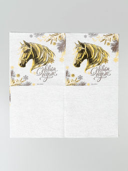 Цена за 2 шт. Салфетки бумажные «Золотая лошадь», однослойные, 24×24 см, 20 шт.