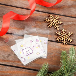 Цена за 100 шт. Пакет БОПП с липкой лентой, «Корейский стиль», 7×7+3 см МИКС