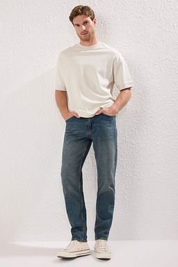 Lacivert Essential Eskitme Y_kamal_ Jeans Kot Pantolon TMNAW23JE00104