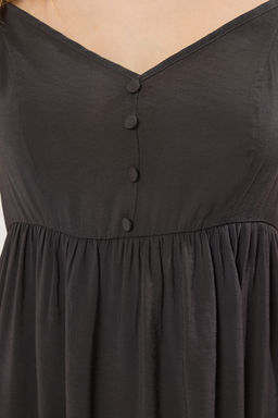 Trendyolmilla Antrasit Etegi Belden Ac?lan Maxi Modal Dokuma Elbise TWOSS25EL00624  фото 3