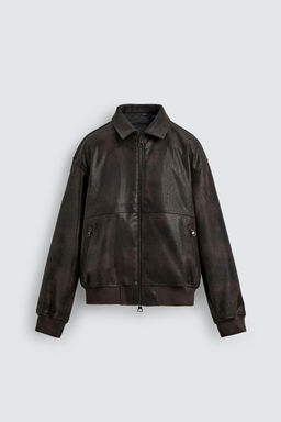 EMBOSSED FAUX LEATHER BOMBER JACKET FORD - Zara фото 17