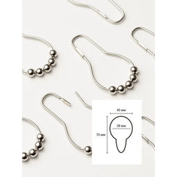 Крючки для штор Доляна, 12 шт., цвет хромированный