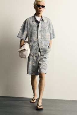BERMUDA RELAXED FIT ESTAMPADO FLORAL LAVADO / 025 - Zara фото 5