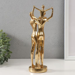 Фигурка полистоун «Вместе», золото, 27×10×8 см