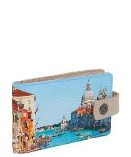 Визитница с принтом Eshemoda Лето в Венеции, натуральная кожа