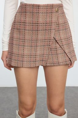 TRENDYOLMILLA Pembe Yuksek Bel Tuvit Dokuma Sort Etek TWOAW23SR00029 фото 8