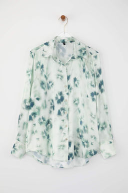 Yesil Floral Desenli Dokumlu Gomlek TWOAW26GO00087 - Trendyolmilla фото 5