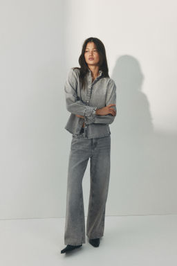 Blusa denim con ribetes de volante - H&m фото 7