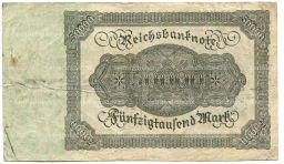 Банкнота 50000 марок 1922 года Германия