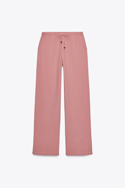 WRINKLED-EFFECT WIDE-LEG TROUSERS - Zara фото 17
