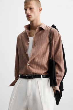 WASHED EFFECT STRIPED SHIRT - Zara фото 5