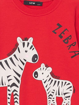 Bisiklet Yaka Bask?l? K?z ?ocuk Sweatshirt