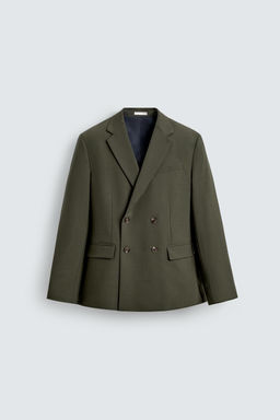 DOUBLE-BREASTED WOOL SUIT BLAZER - Zara фото 7