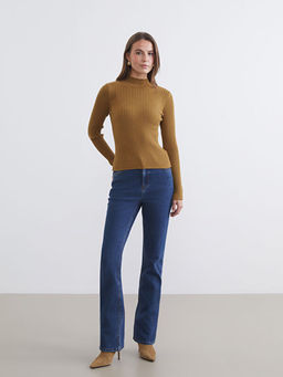 Yar?m Bal?k?? Yaka Kad?n Triko Kazak